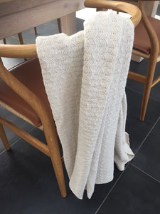 VAREPRØVE - STRIKKET PLAID 140X160CM - BEIGE