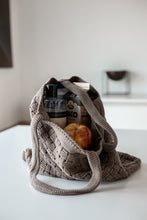 STRIKKET SHOPPING BAG - GINGER SNAP - 37X37 CM (ER PÅ LAGER)