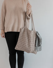 STRIKKET SHOPPING BAG - HUSTED VIOLET - 37X37 CM