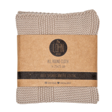 GIFT SET - 2X NAPKINS - KHAKI + 2X NAPKIN RINGS 