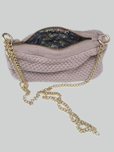 LIMITED EDITION - KNITTED CLUTCH - CROSS-BODY CHAIN ​​- 22x11x5CM - HUSTED VIOLET