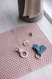 KNITTED BABY PLAID - MOUNTAIN - BEIGE - 90X70CM