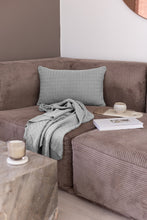 NYHED - STRIKKET PLAID 140X160CM - WAVE - MED GREY MELANGE