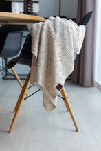 STRIKKET PLAID - MAUNTAIN - BEIGE MELANGE - 140x160CM