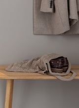 KNITTED SHOPPING BACK - KHAKI - 37X37 CM