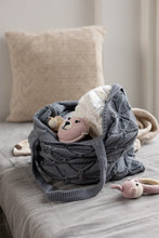 STRIKKET SHOPPING BAG - BLÅ - 37X37 CM