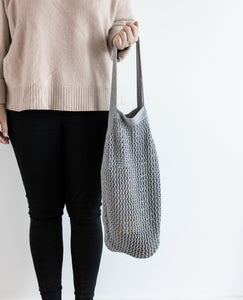 KNITTED TOTE BAG - LIGHT PINK - 37x37CM