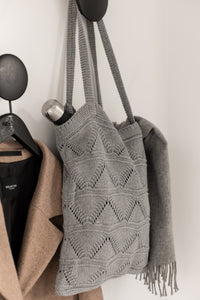STRIKKET SHOPPING BAG - GREY - 37X37 CM