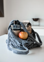 STRIKKET SHOPPING BAG - BLÅ - 37X37 CM