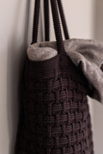 STRIKKET SHOPPING BAG - CHOCLATE - 37X37 CM (ER PÅ LAGER)