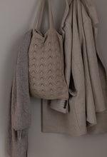 KNITTED SHOPPING BACK - KHAKI - 37X37 CM