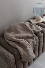 STRIKKET PLAID - RHOMB - KHAKI - 140x160CM