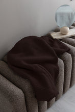 STRIKKET PLAID - RHOMB - CHOCLATE - 140x160CM