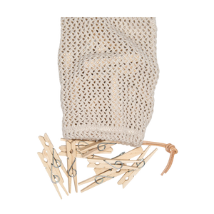 UDSTILLINGSMODEL - ALL ROUND BAG MED 24 STK FSC TØJKLEMMER - BEIGE MELANGE