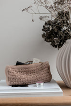 NEW - KNITTED CLUTCH - TOTE - IRON/ROSE - 22X11X5 CM