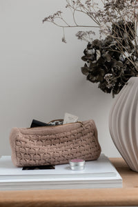 KNITTED CLUTCH - TOTE - IRON/ROSE - 22X11X5 CM